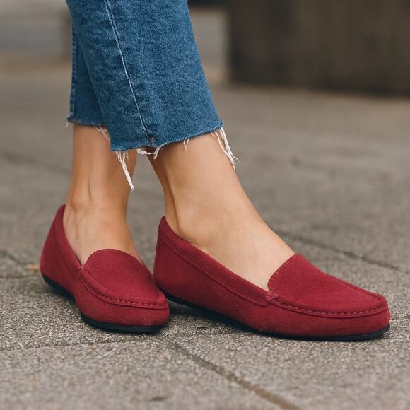 Vionic Red Suede Loafers - Picture 1 of 11